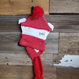 Winter Scarf and Hat Set for Dogs and Cats Neck Ear Warmer - Isaac Mizrahi - Red